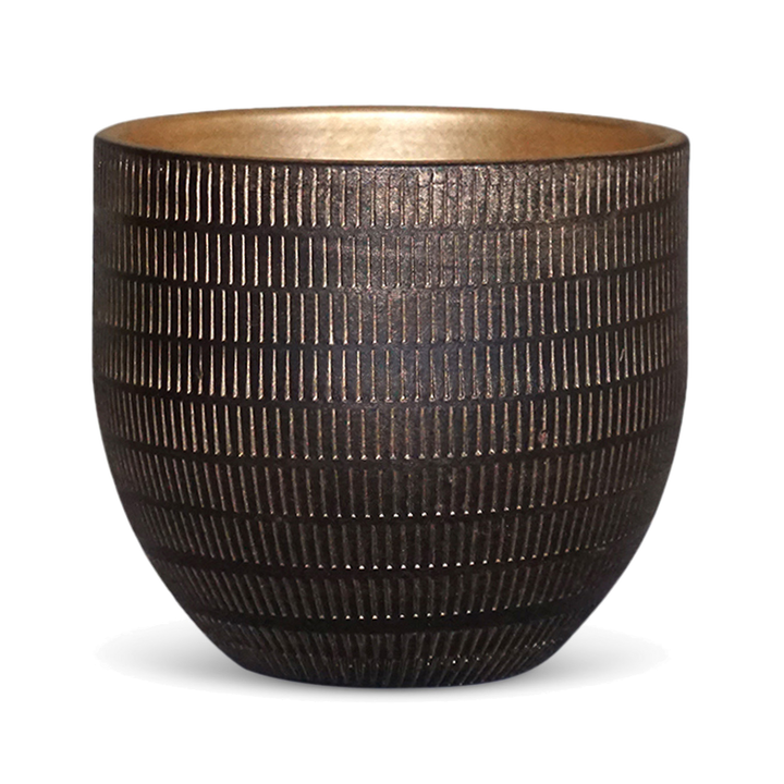 Bloempot Aardewerk - Zwart Goud
