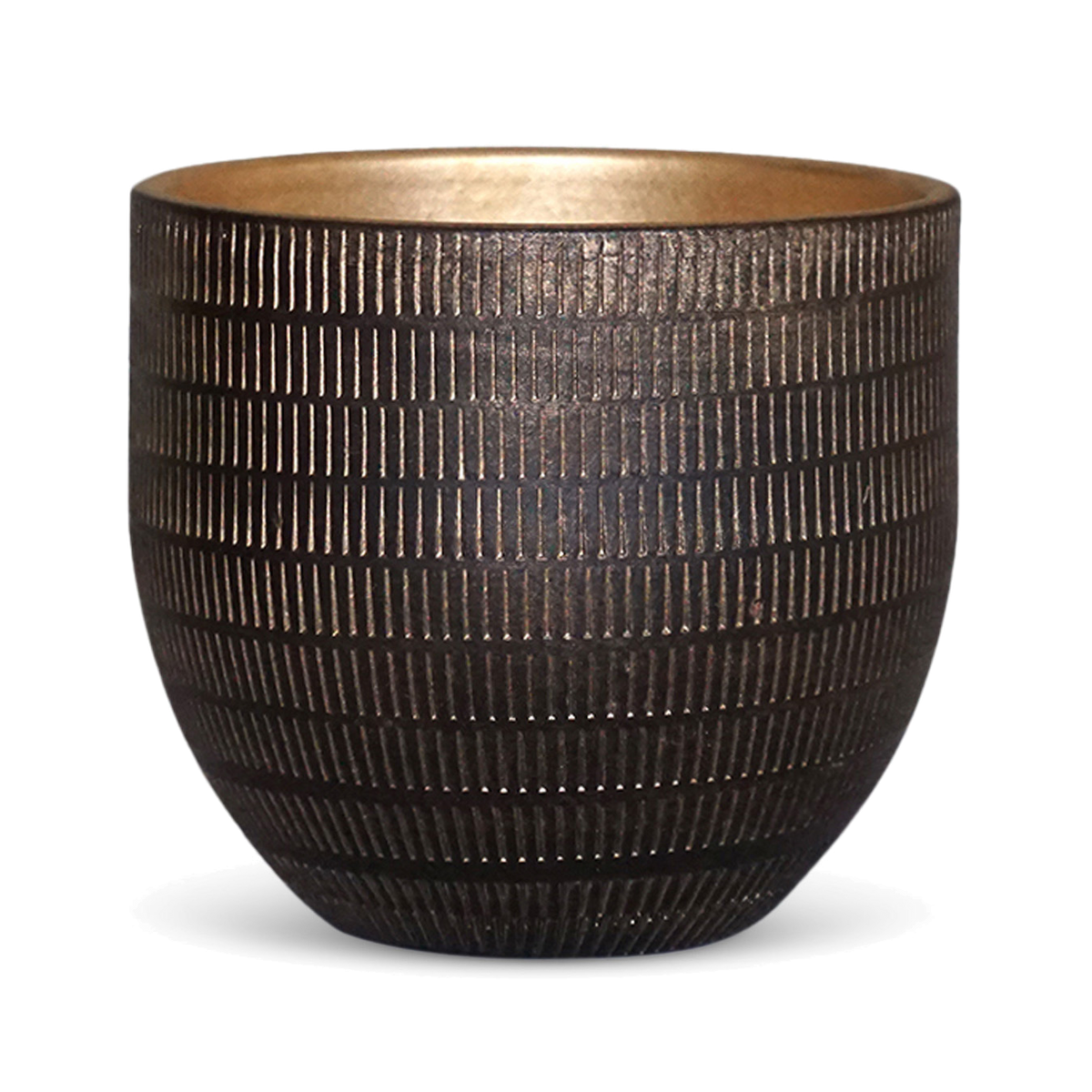 Bloempot Aardewerk - Zwart Goud