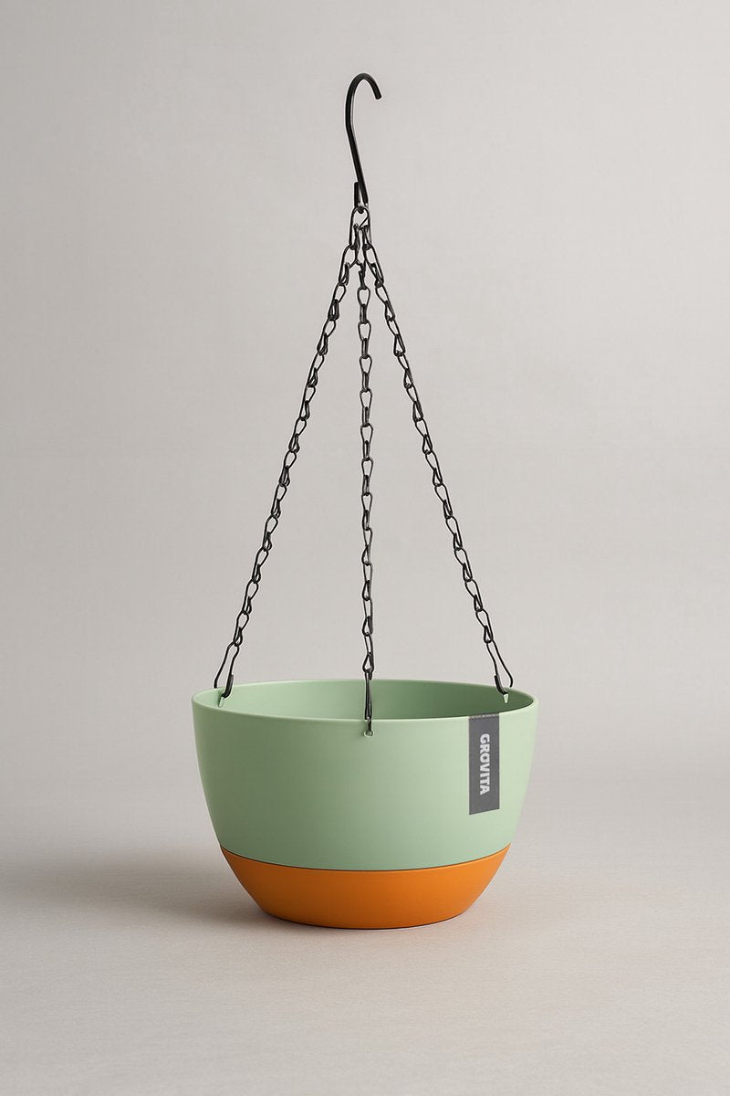 Hangpot met Afwatering - Groen - 24 cm