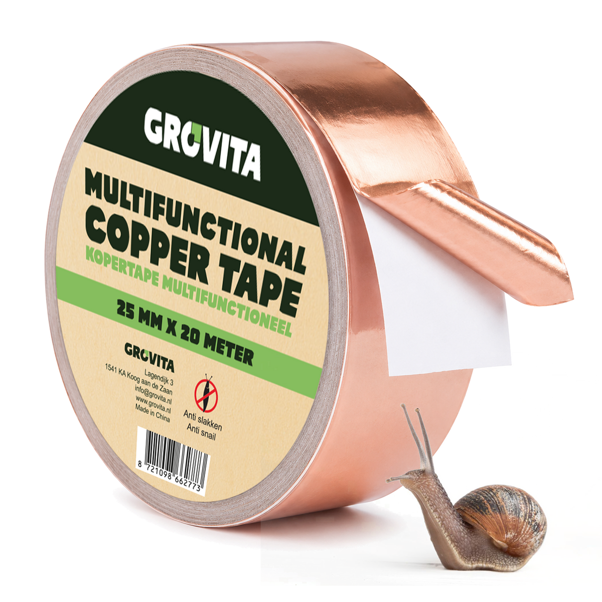 Anti-Slakken Kopertape - 25mm x 25 meter