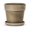 Terracotta Bloempot Cali met Schotel - Basalt - 24 cm
