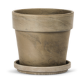 Terracotta Bloempot Cali met Schotel - Basalt - 24 cm