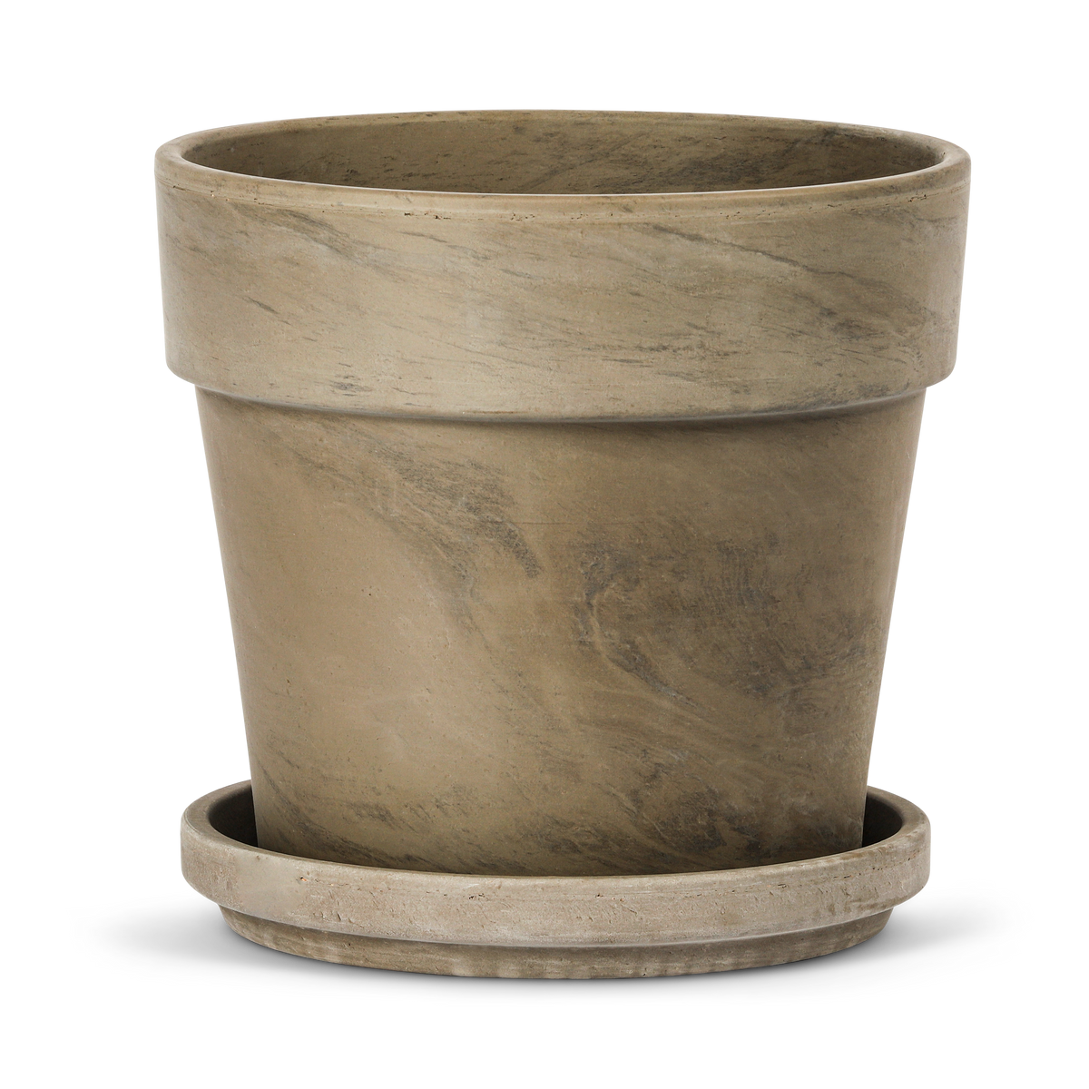 Terracotta Bloempot Cali met Schotel - Basalt - 24 cm