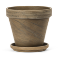 Terracotta Bloempot met Schotel - Basalt - 16 cm
