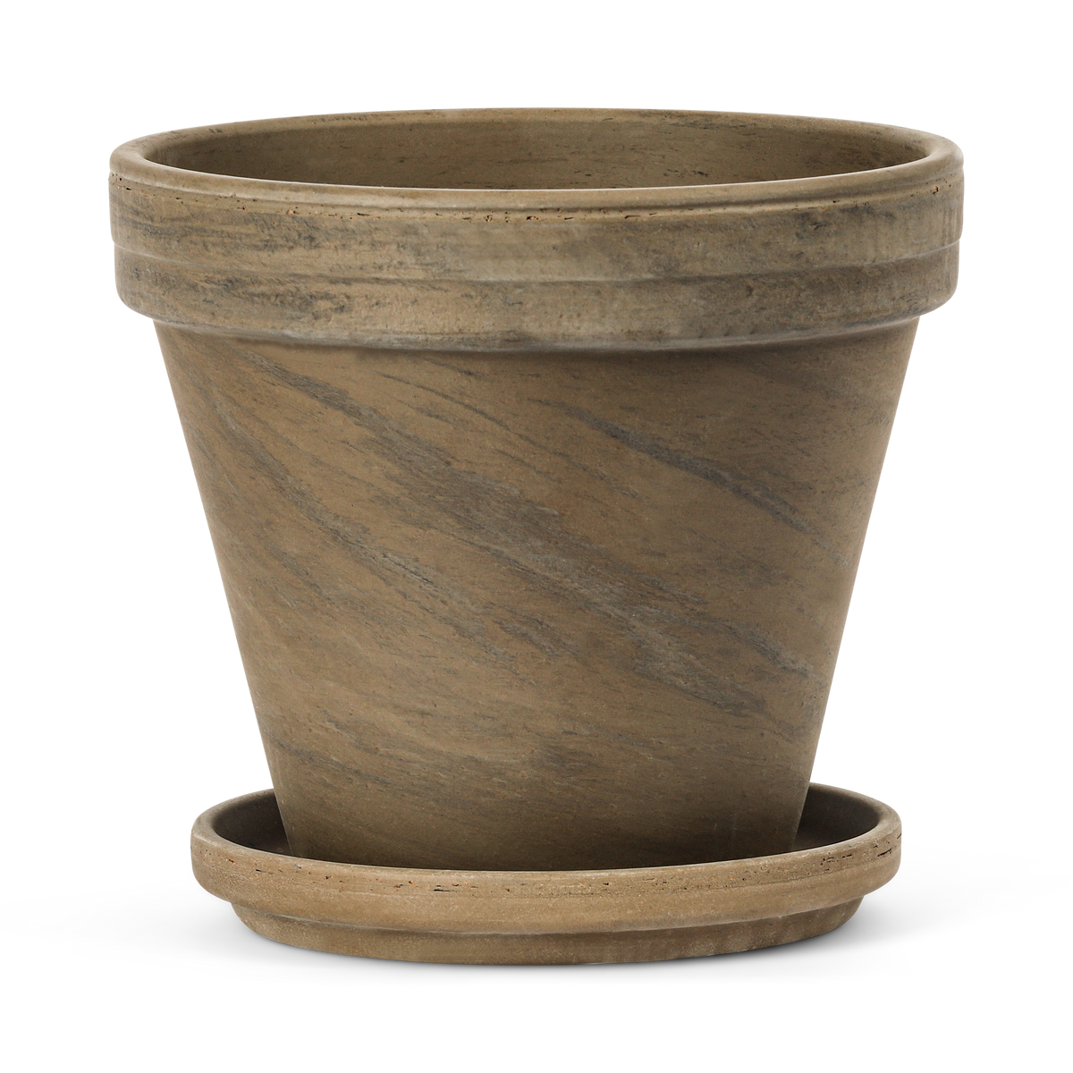 Terracotta Bloempot met Schotel - Basalt - 16 cm