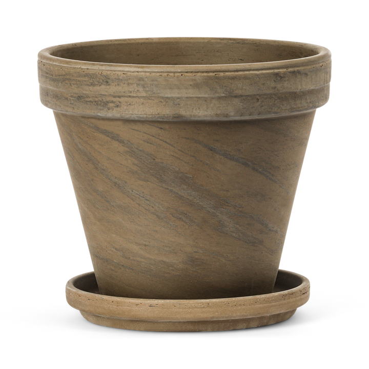 Terracotta Bloempot met Schotel - Basalt - 24 cm