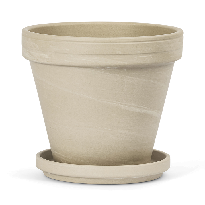 Terracotta Bloempot met Schotel - Graniet - 16 cm