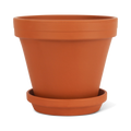 Terracotta Bloempot met Schotel - Roodsteen - 14 cm