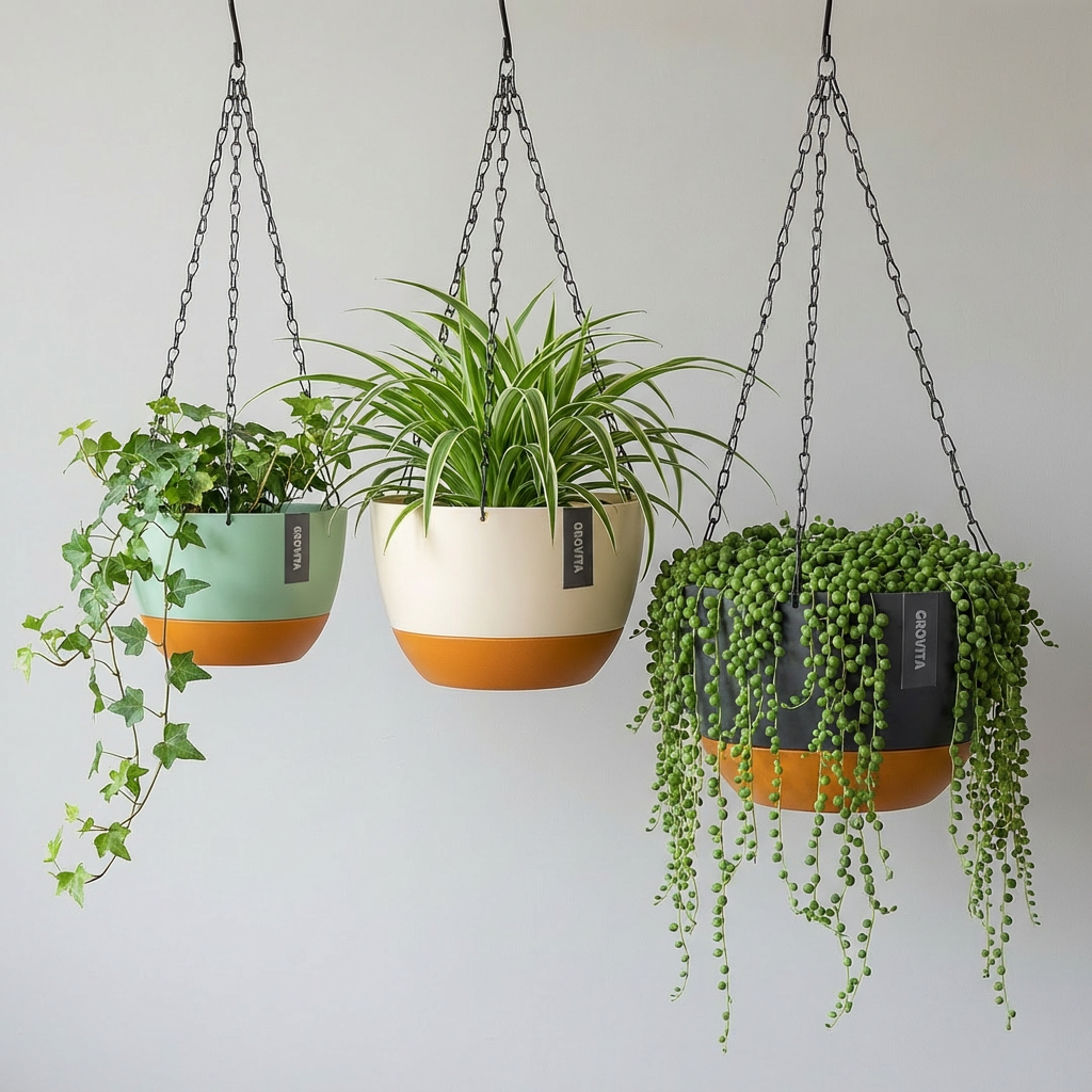 Hangpot met Afwatering - Groen - 29 cm